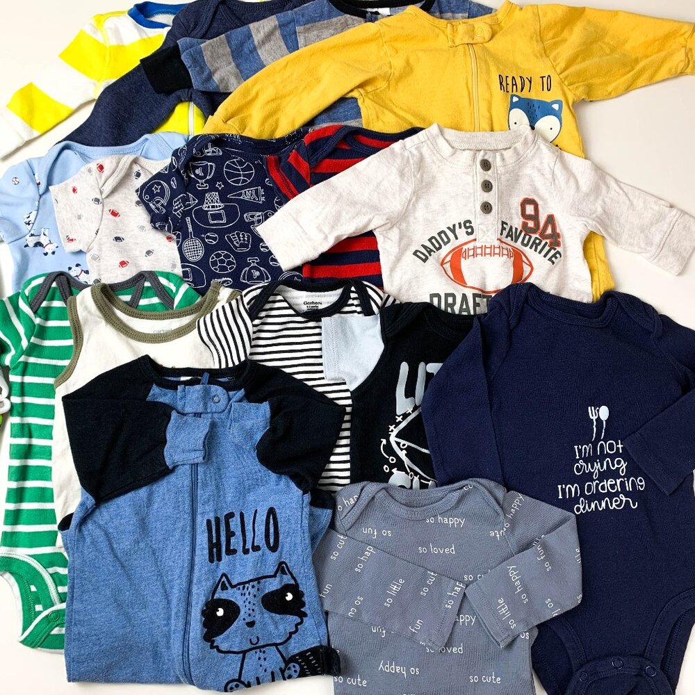 15+ Baby Boy 0 - 3 & 3 month clothes bundle + Diapers